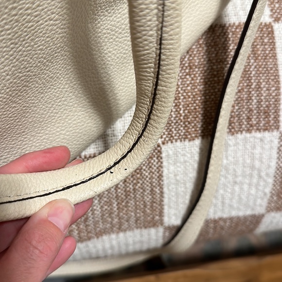 Cream Colored Kate Spade Purse with across Body Strap - Picture 6 of 6